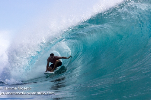 Gold Coaster Dean Morrison was out there on Lombok getting slotted nicely on his backhand